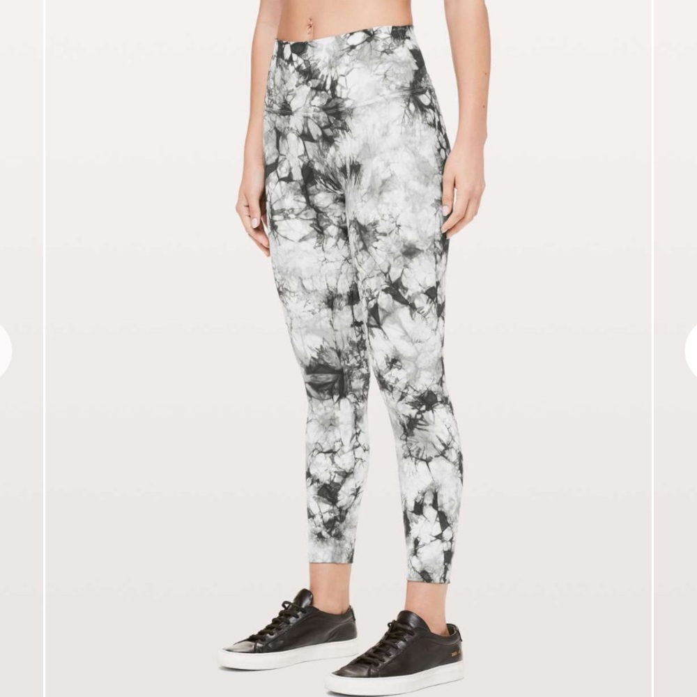 Lululemon Wunder Under 7/8 Dual Shibori Full-On Luxtreme 25" Antique White  Grey - Picture 2 of 5